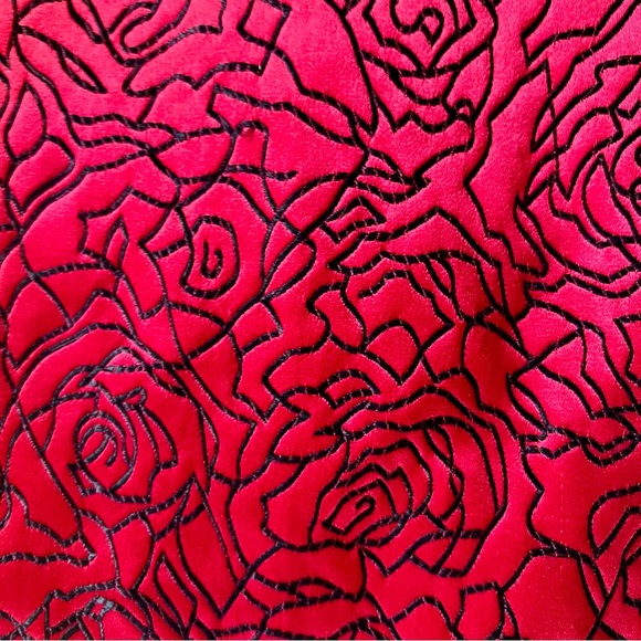 Thick Satin Embroidered Fringe Shawl/Scarf/Wrap Vintage - Picture 2 of 3